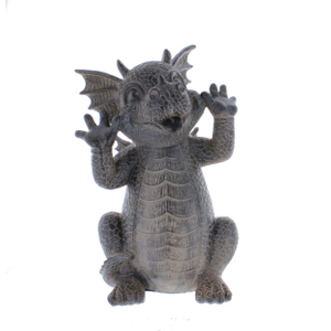 Dekofigur Drache - grau - ca. 20,5 x 20 x 39 cm