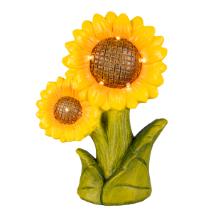 Dekofigur Sonnenblumen - mit Solar LED´s - ca. 18 x 9 x 25,5 cm
