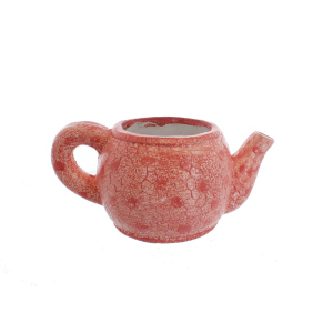 Pflanztopf - Teekanne rosa - ca. 35 x 21 x 16,5 cm