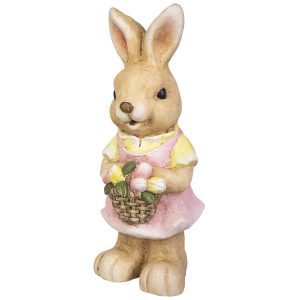 Dekohase mit Blumenkorb - ca. 16 x 16 x 41 cm