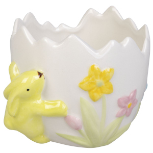 Pflanztopf Eierschale mit Hase 