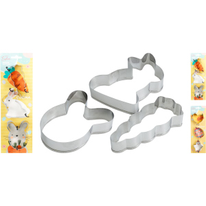 3 Ausstechformen - Ostern - ca. 5 x 7 x 2 cm - 1 Set
