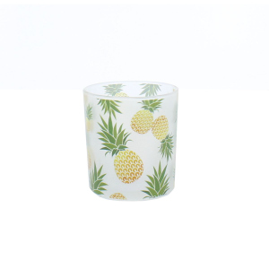 Windlicht - Ananas - gelb/weiß - ca. 7 x 8 cm