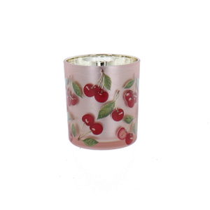 Windlicht - Kirschen - rosa/rot - ca. 7 x 8 cm