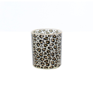 Windlicht - Leopardenoptik - ca. 7 x 8 cm