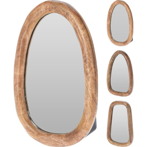 Spiegel mit Holzrahmen - Oval - braun - ca. 25 cm - 1 Stück