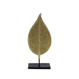 Standdeko Blatt - gold - ca. 10,2 x 4,2 x 24 cm