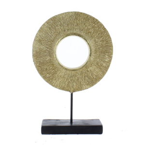 Standdeko Kreis - gold - ca. 16 x 5 x 23,5 cm