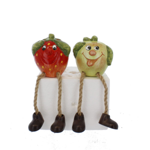 Kantenhocker Apfel oder Erdbeere - ca. 6 x 5,5 x 7 cm - 1 Stück