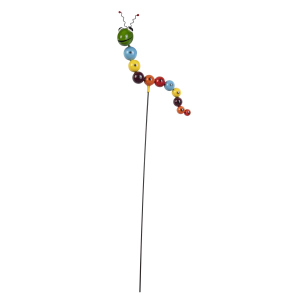 Pflanzenstecker - bunte Raupe - aus Metall