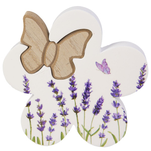 Standeko - Blume mit Schmetterling - ca. 13 x 13 x 2 cm