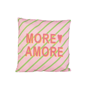 Kissenhülle - More Amore - rosa/pink/grün - ca. 40 x 40 cm
