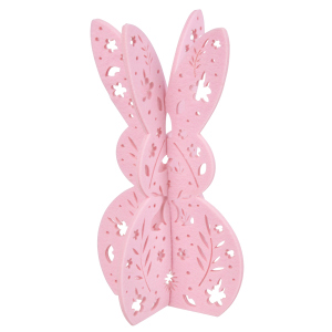 Dekoaufsteller Hase - rosa - ca. 16,5 x 16,5 x 30 cm