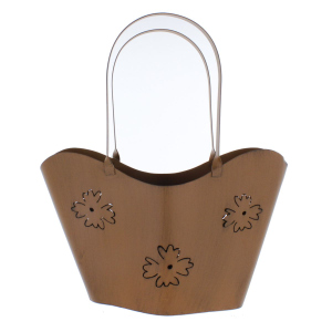 Pflanztopf - Tasche in Rostoptik - ca. 34 x 12,7 x 38 cm