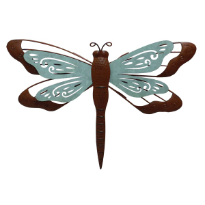 Wanddeko - Libelle in Rostoptik - ca. 45 x 3 x 32 cm