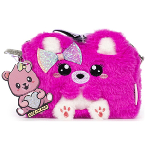 Flauschiges Etui - Bärchen - weiß/rosa