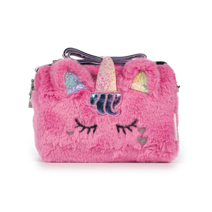 Flauschiges Etui - Einhorn - weiß/rosa
