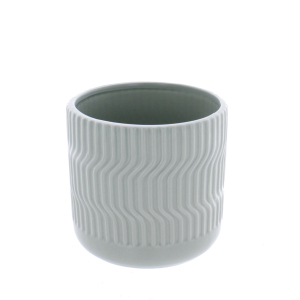 Pflanztopf aus Keramik - grün - ca. 12 cm