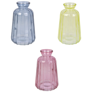 Glasvase bauchig - rosa/blau/grün - ca. 11 cm - 1 Stück