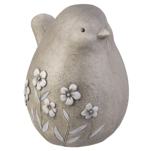 Dekofigur - Vogel mit Blumenmotiv - aus Magnesia - ca. 35 cm