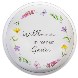 Tablett - Willkommen in meinem Garten - ca. 21 cm
