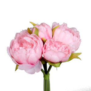 Pfingstrosenstrauß - 5 Blüten - pink - Kunstblumen