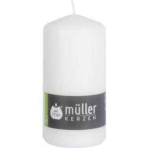 Stumpenkerze - weiß - ø x H ca. 6,8 x 13,5 cm