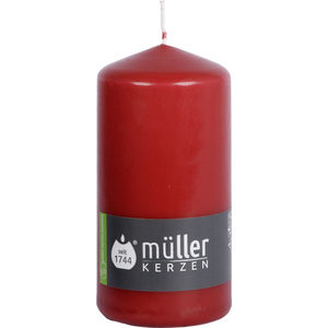 Stumpenkerze - weinrot - ø x H ca. 6,8 x 13,5 cm