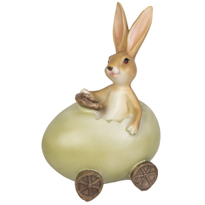 Hase im Ei-Auto - ca. 11 x 8,5 x 15 cm