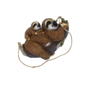 Dekohänger - Faultier Mama mit Kind - ca. 21 x 8,5 x 14 cm