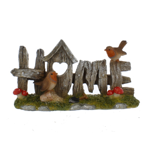 Standdeko Gartenzaun - Home - ca. 28 x 8 x 14 cm