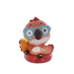 Dekofigur - Flamingo im Schwimmring - Solar LED - ca. 14 x 12 x 16,5 cm