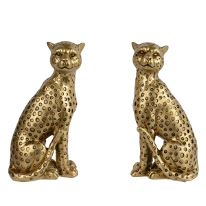 Leopard - gold - sitzend - 1 Stück