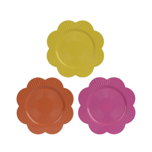 Teller in Blumenform - bunt - ø ca. 33 cm - 1 Stück