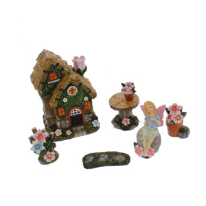 Dekoset - Elfe mit Haus - ca. 30 x 19 x 10 cm