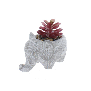 Pflanztopf Elefant mit Sukkulente - ca. 14 x 9 x 11 cm