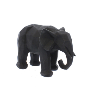 Dekofigur Elefant - geometrische Form - schwarz/weiß - 1 Stück