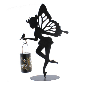 Standdeko - Fee mit Solar LED Laterne - ca. 34 x 10 x 52 cm