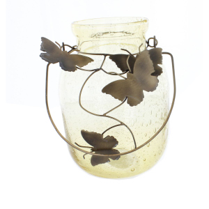 Windlicht mit Schmetterlingsranke