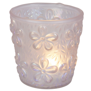 Windlicht - Blume - rosa