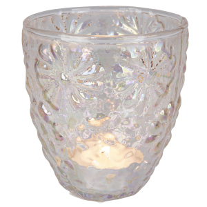 Windlicht - Blume - irisierend