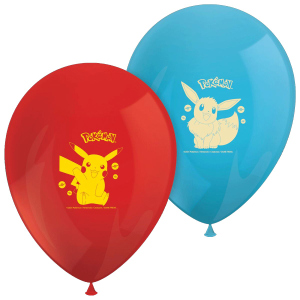 Pokémon - 8 Luftballons - rot/blau