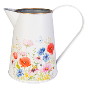 Pflanzkanne - Blumen - ca. 19 x 13 x 16,5 cm