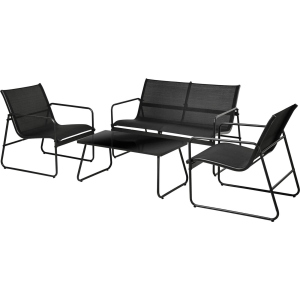 Gartenmöbel Set - 4-teilig - schwarz