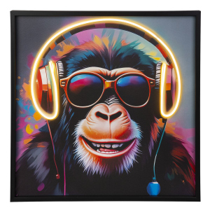 LED Canvasbild - Affe