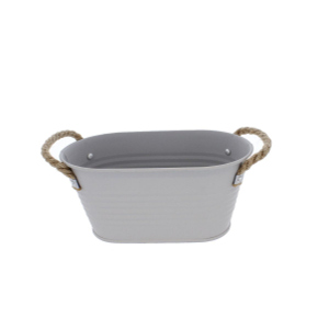 Pflanzkasten - oval mit Seilgriffen - Garden - ca. 22,5 cm - grau