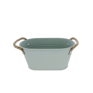 Pflanzkasten - oval mit Seilgriffen - Garden - ca. 22,5 cm - mint