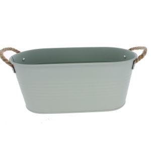 Pflanzkasten - oval mit Seilgriffen - Garden - ca. 32 cm - mint