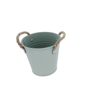 Pflanztopf - Eimer mit Seilgriffen - ca. 14 cm - mint