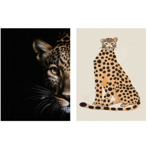 2er Set Poster Leopard